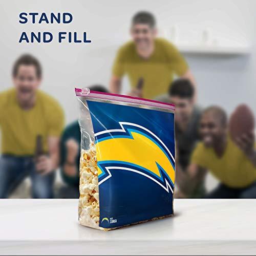 Ziploc Ziploc Slider Storage Gallon Bag, Great for Grab-and-go Snacking, Tailgating or homegating, 20 Count- NFL LA Chargers