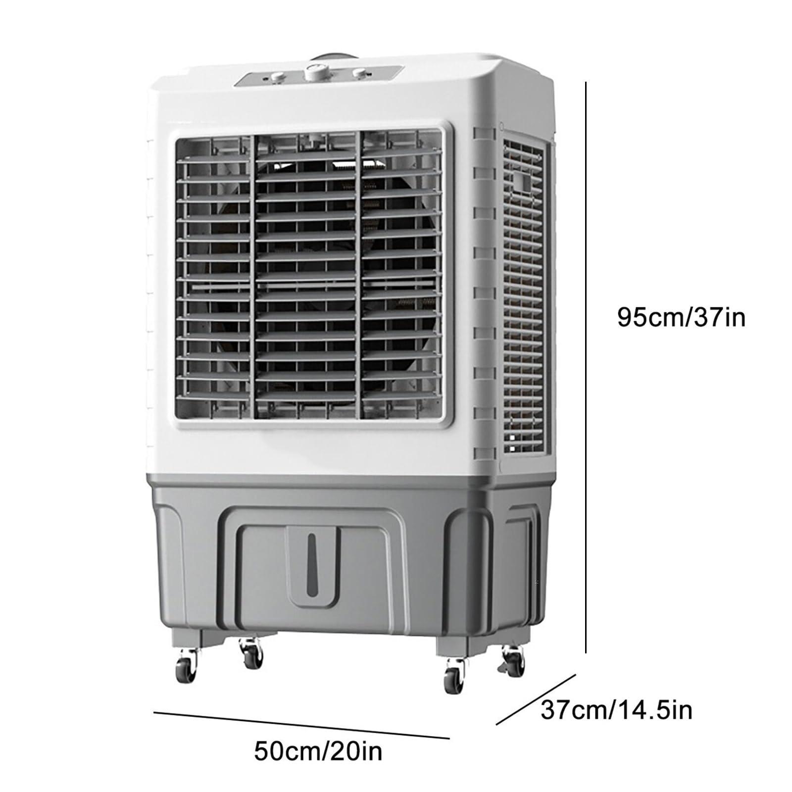 Cxlly Evaporative Air Cooler with 55L Water Tank, Portable Outdoor Air Conditioner with 4 Ice Pack, Oscillation, 3 Speed for Garage, Yard, Commercial Use(Size:95cm/37in 55L)