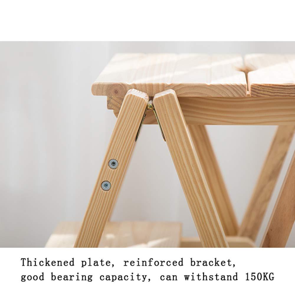 necessities Ladder Home Two-Story Ladder Shelf-Foldable Telescopic/Convenient Storage, Environmentally Friendly Solid Wood Ladder Wooden Folding Ladder