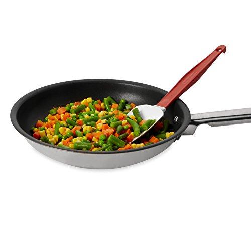 Rubbermaid Rubbermaid Commercial Products High Heat Resistant Silicone Heavy Duty Spatula/Food Scraper, 9.5", 500 Degrees F, Red Handle, for Baking/Cooking/Mixing, Commercial Dishwasher Safe