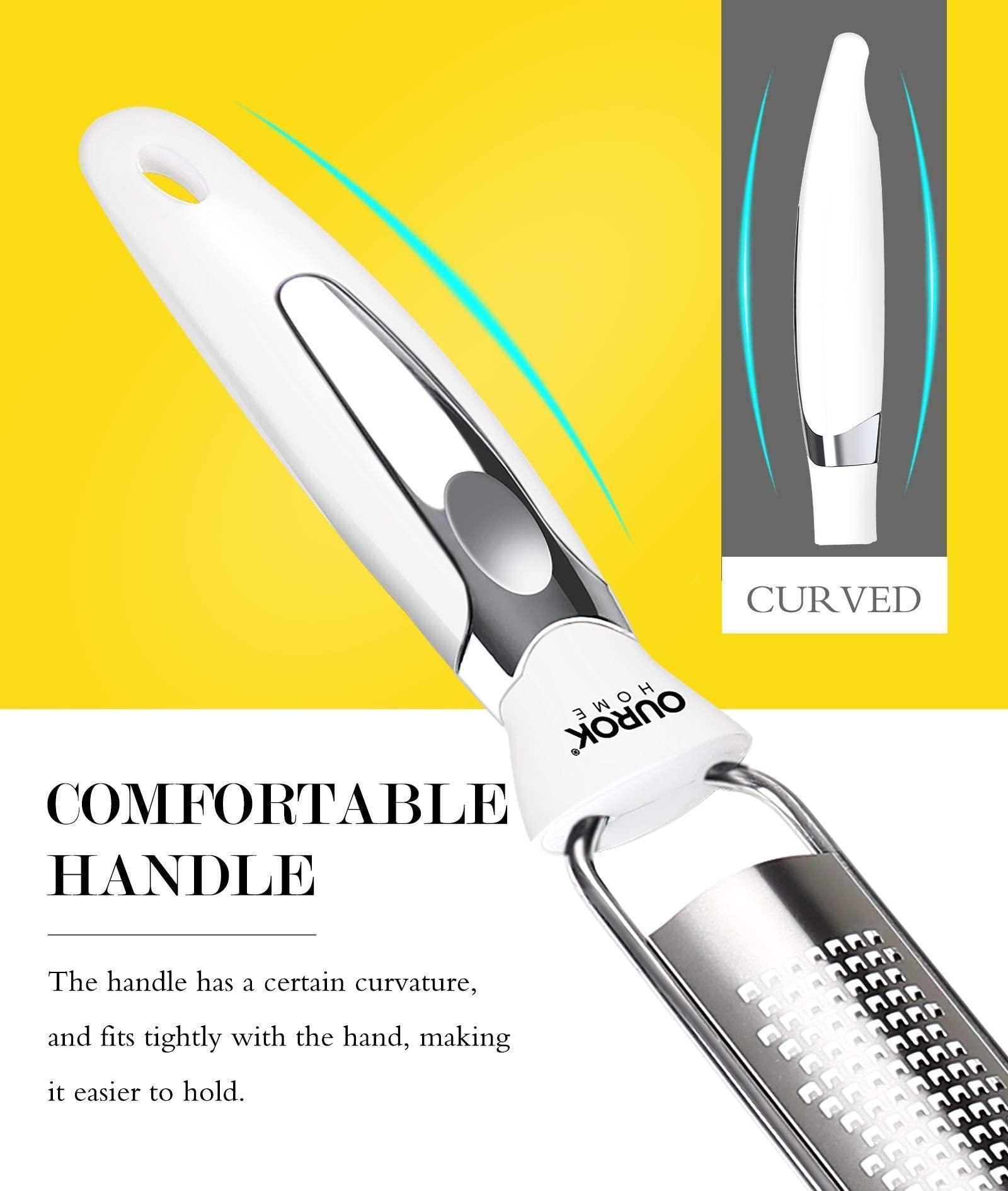 Ourokhome Ourokhome Rotary Grater Lemon Zester- Stainless Steel Cheese Grater for Fruit, Vegetable, Lemon, Cirtus