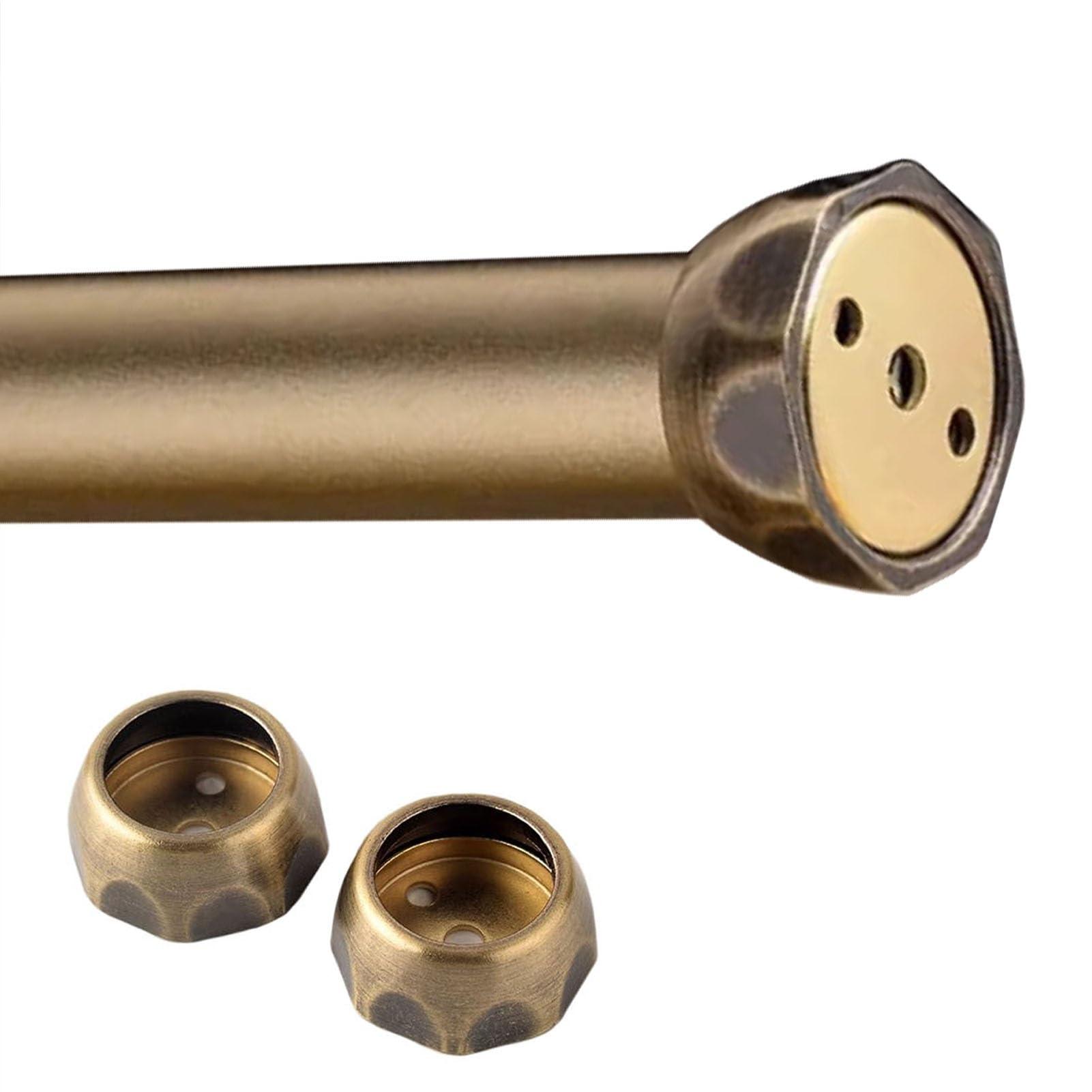 Oracra Closet Rod Champagne Gold Closet Rods and Brackets, Heavy Duty Hanging Clothes Rack, 17 18 24 29 30 32 36 48 50 Inch Removable Clothing Valet Pole Bar,(Champagne,35cm(13 3/4"))