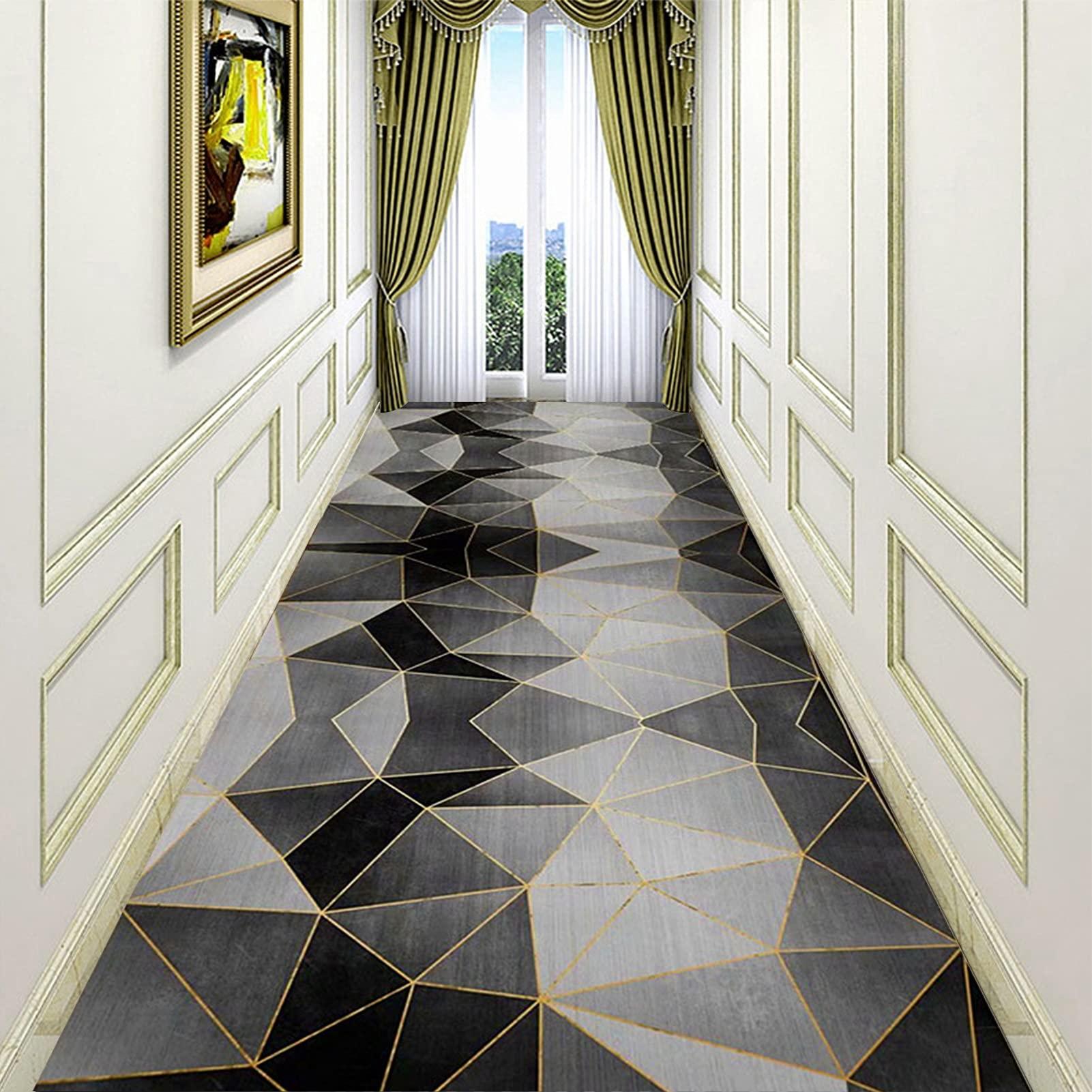 HYEYXKK HYEYXKK Geometric Narrow Hallway Runner Rug with Non Slip Backing, 1m/1.5m/2m/2.5m/3m/3.5m/4m/4.5m/5m/5.5m/6m Carpet Runners, Floor Mat for Living Room/Kitchen/Bedroom (Size : 3.3 ft x 16.4 ft)