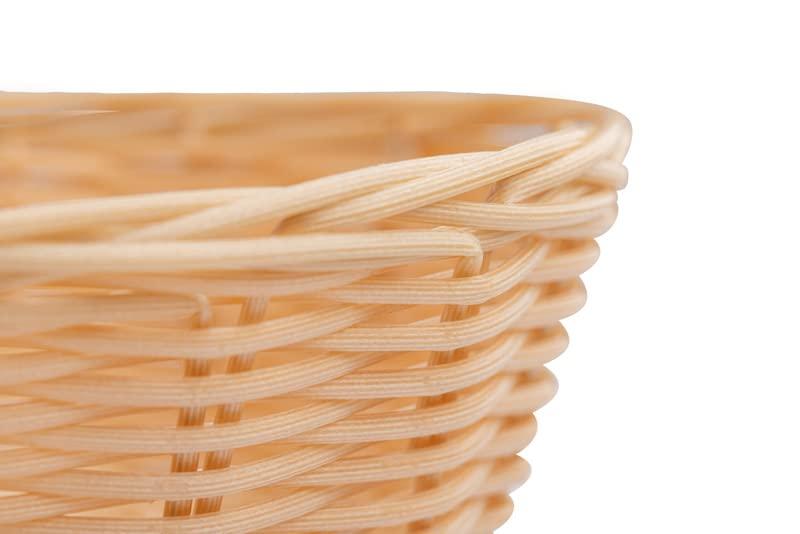 Wooden Living Baskets for Gifts Empty, Small Gift Basket | For Bread, Easter Fill, Montessori, Serving, Holiday/Christmas | Recycled Plastic Woven Wicker, Bulk kit - 9\" x 6\" x 2\" (6-Pack)