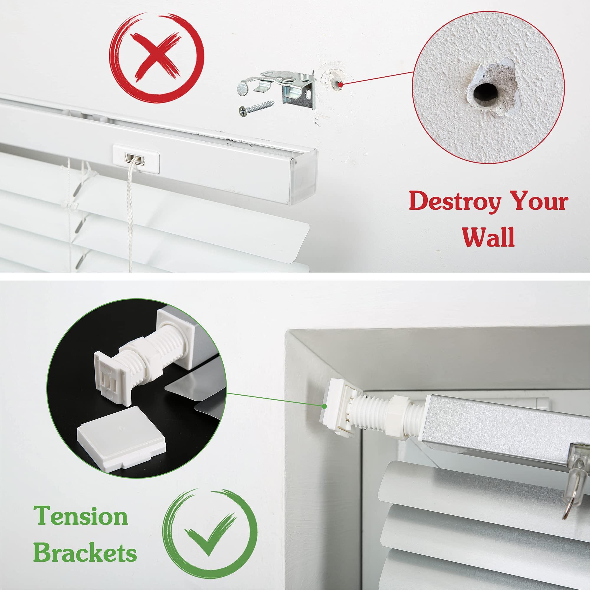 LazBlinds LazBlinds No Tools-No Drill 1" Aluminum Mini Blinds, Cordless Blinds for Indoor Windows, Light Filtering Horizontal Blinds and Shades for Window Size 48'' W x 64'' H, Black