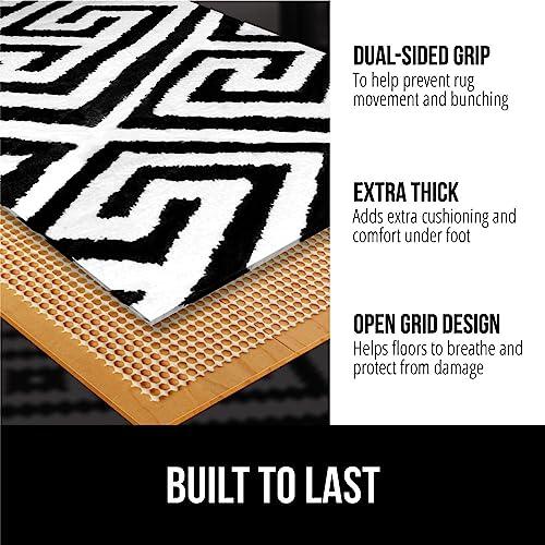 Gorilla Grip Gorilla Grip Extra Strong Rug Pad Gripper, Grips Keep Area Rugs Safe and in Place, Thick, Slip and Skid Resistant Pads for Hard Floors Under Carpet Mat Cushion and Hardwood Floor Protection 3x5 FT