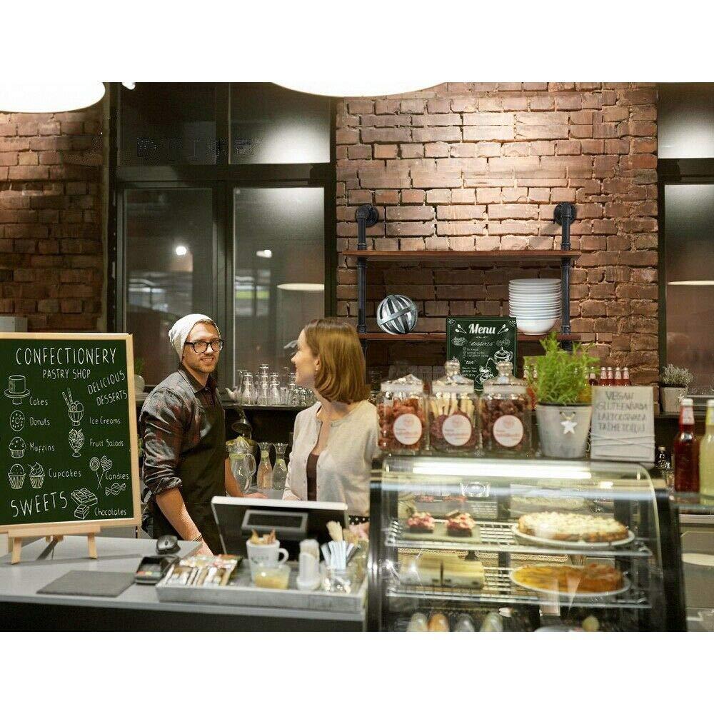 LOKKHAN LOKKHAN L:36-Inch Industrial Pipe Shelves,Wall Mounted Metal Pipe Wood Shelf,Rustic Pipe Ladder Bookshelf Bookcase,DIY Open Pipe Shelving