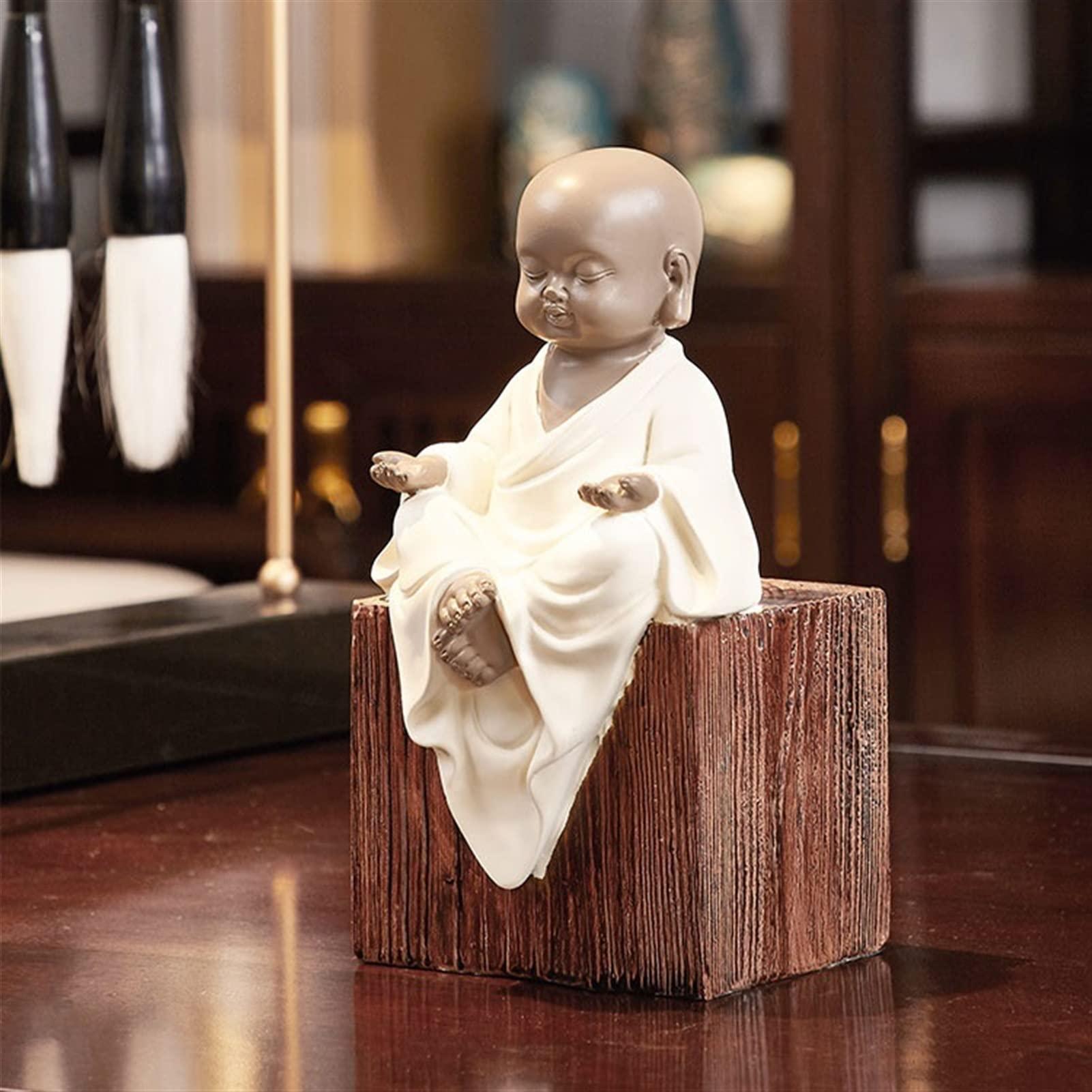 HIHELO Book Ends to Hold Books Heavy Duty Heavy Duty Bookends Unique Zen Monk Bookends Creative Buddhist Ornaments Home Decorations Simple Bookshelves Non Skid Book Stoppers Bookends Decorative