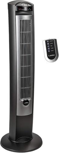 Lasko Lasko Oscillating Tower Fan, Quiet Fans with Remote, for Bedroom, Living Room, Office, Tower Fan with Remote, 3-Speed Timer, 42, Silver T42951