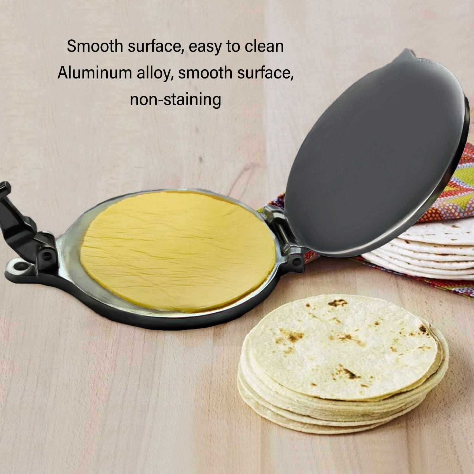 DAUZ Tortilla Press, Multifunctional Roti Maker for Home (20cm Black)