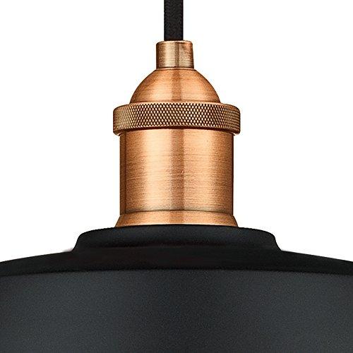 Westinghouse Lighting Westinghouse 6309000, Matte Black and Washed Copper Finish with Metallic Bronze Interior One-Light Indoor Pendant