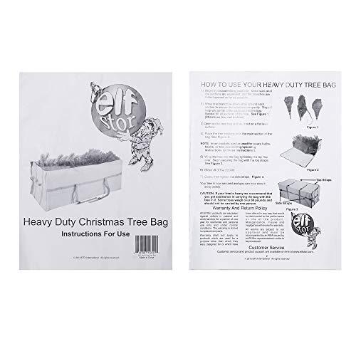Elf Stor Elf Stor Heavy Duty Canvas Christmas Tree Storage Bag with Straps, fits up to 7.5 ft Tree, Green