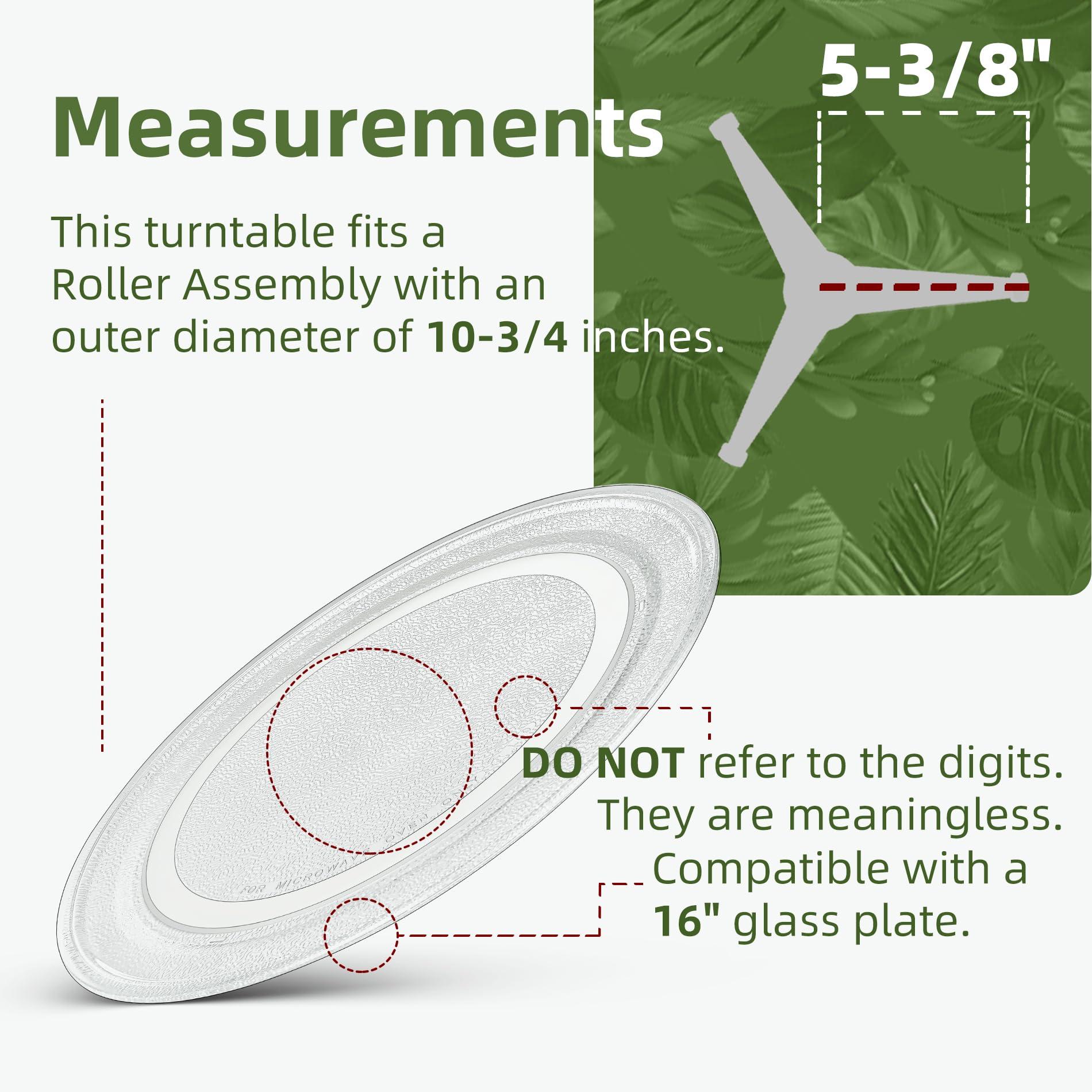 Gemroom Gemroom 16\" Microwave Glass Plate for GE WB49X10166 Turntable Track 10-3/4\", WB27X43590 16 inch Replacement Microwave Glass Plate - Dishwasher Safe