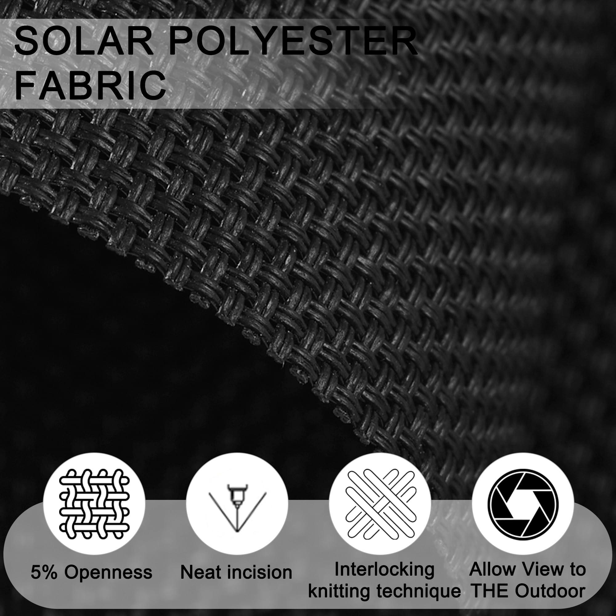 Sulugood Sulugood Light Filtering Roller Shades for Window 5% Openness Cordless Roller Blinds Solar Shades,UV Protection Fabric,Easy Installation Shades for Home, Hotel, Office,Black.54 W x 36" H