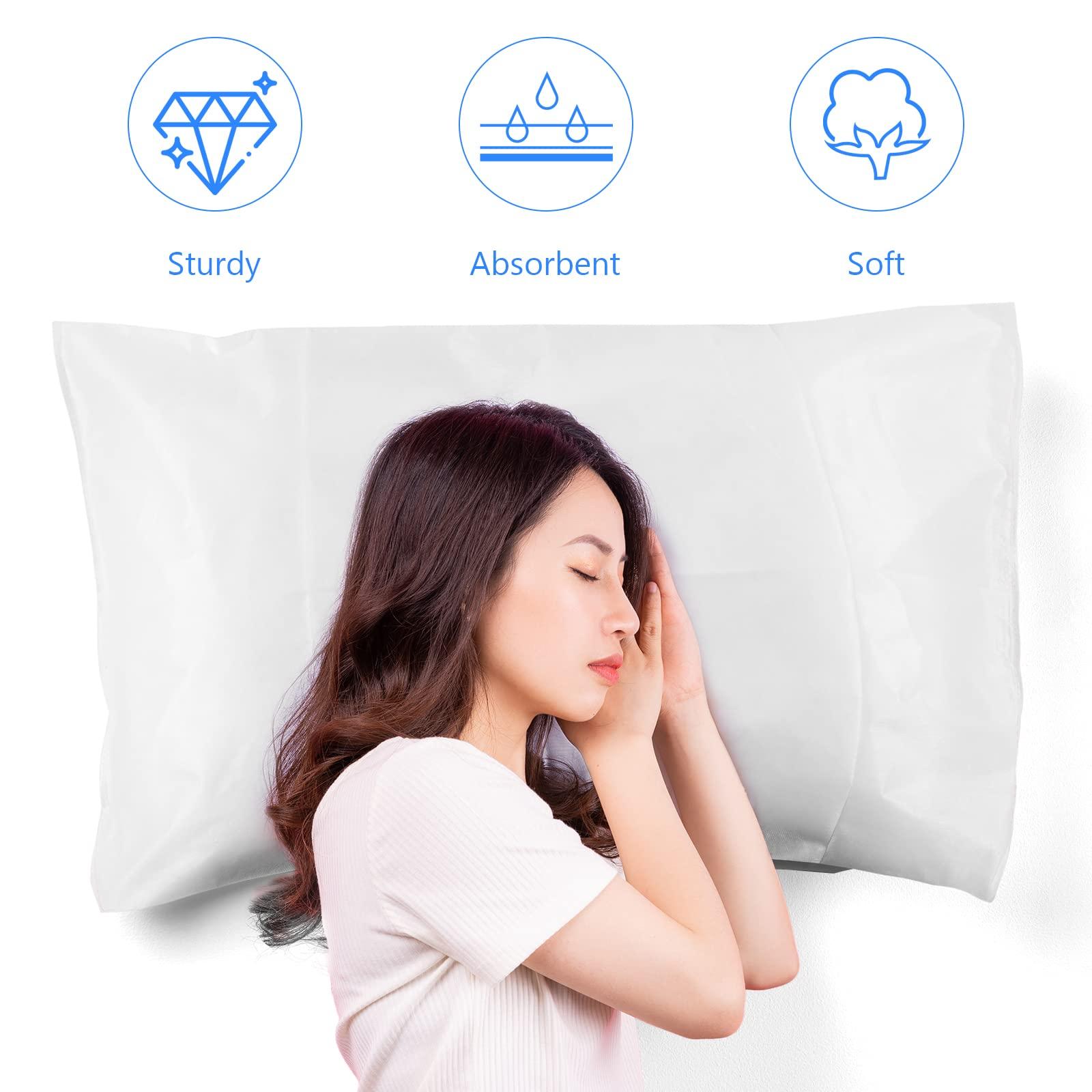 Oudain Oudain Disposable Pillow Cases, 20 Count, White, 32 x 20 Inches, Non Woven Fabric