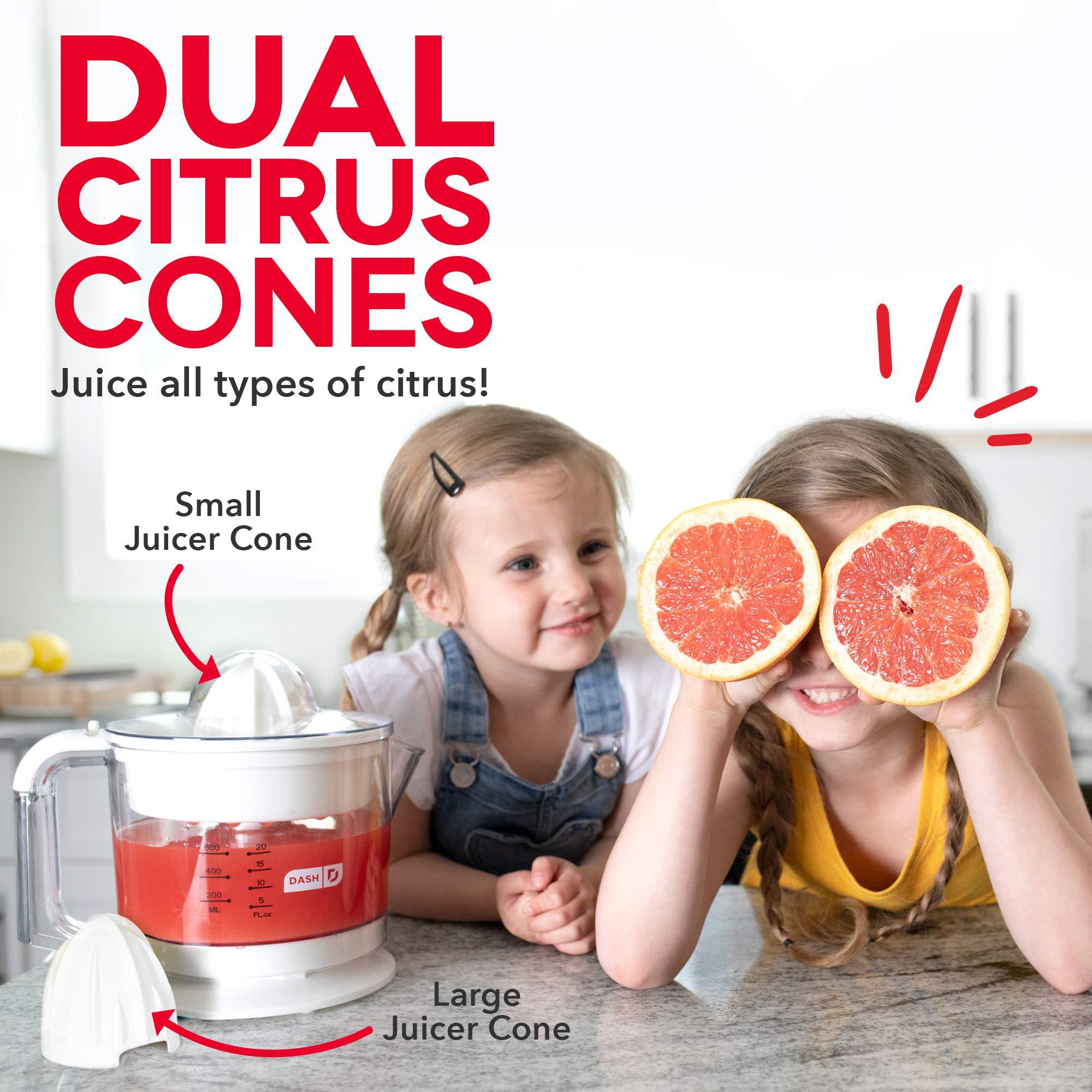 DASH DASH Citrus Juicer, Dual Citrus Cones, 20 fl. oz. Capacity, 25 Watts