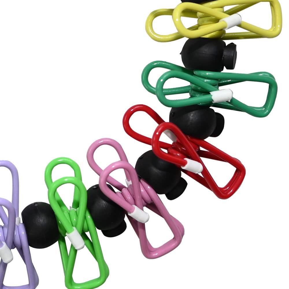 RAM ONLINE RAM ONLINE Portable Clothes Line, Black, 1.0 cm (Adjustable, Retractable, Windproof, With 12 Wire Clips, For Camping, Travel)