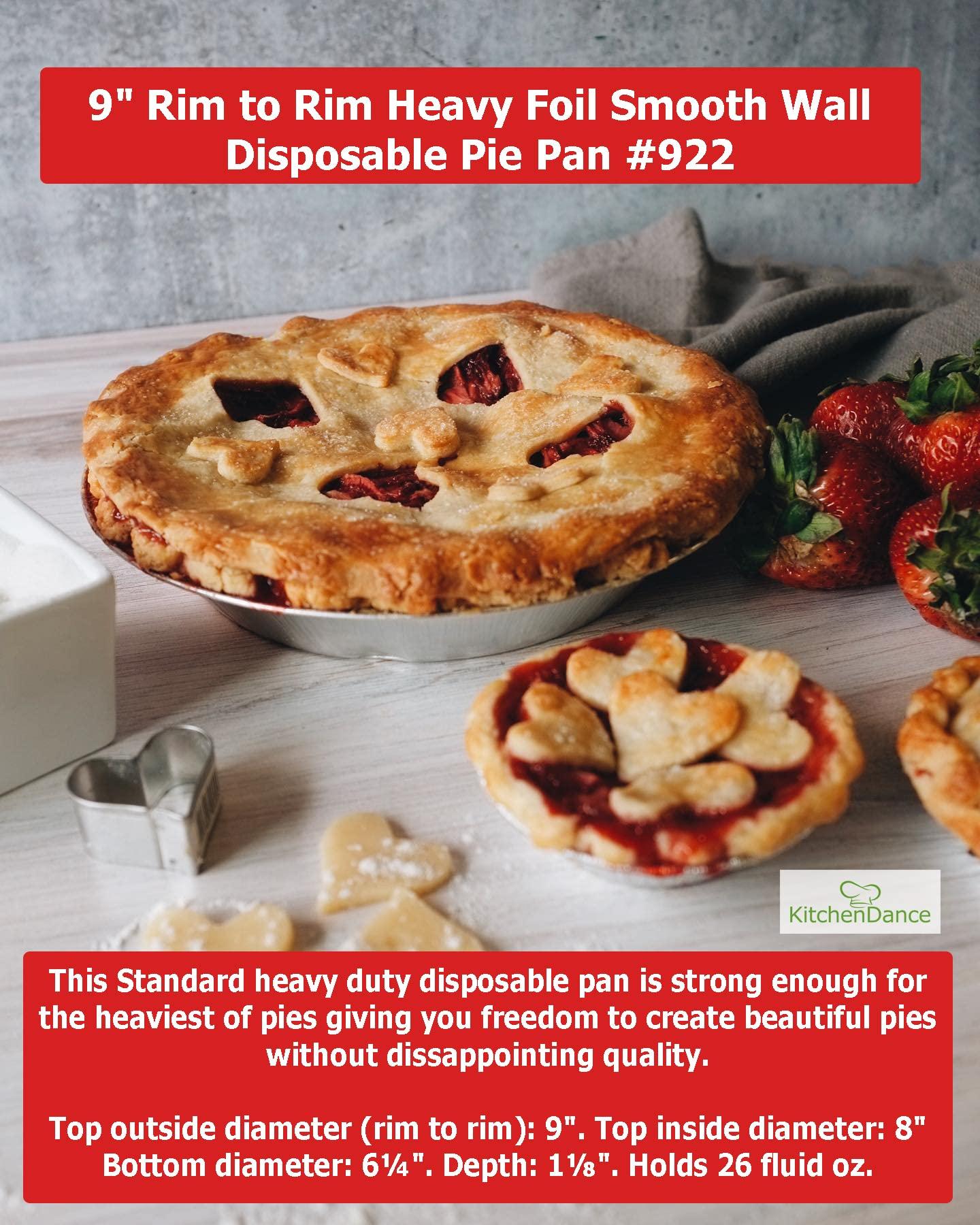KitchenDance.com KitchenDance 9 Inch Heavy Duty Aluminum Pie Tins - Oven and Freezer Safe Disposable Pie Pans - Ideal for Restaurants and Bakeries - Reusable and 100% Recyclable Gauge Aluminum - 409 (50, Silver)