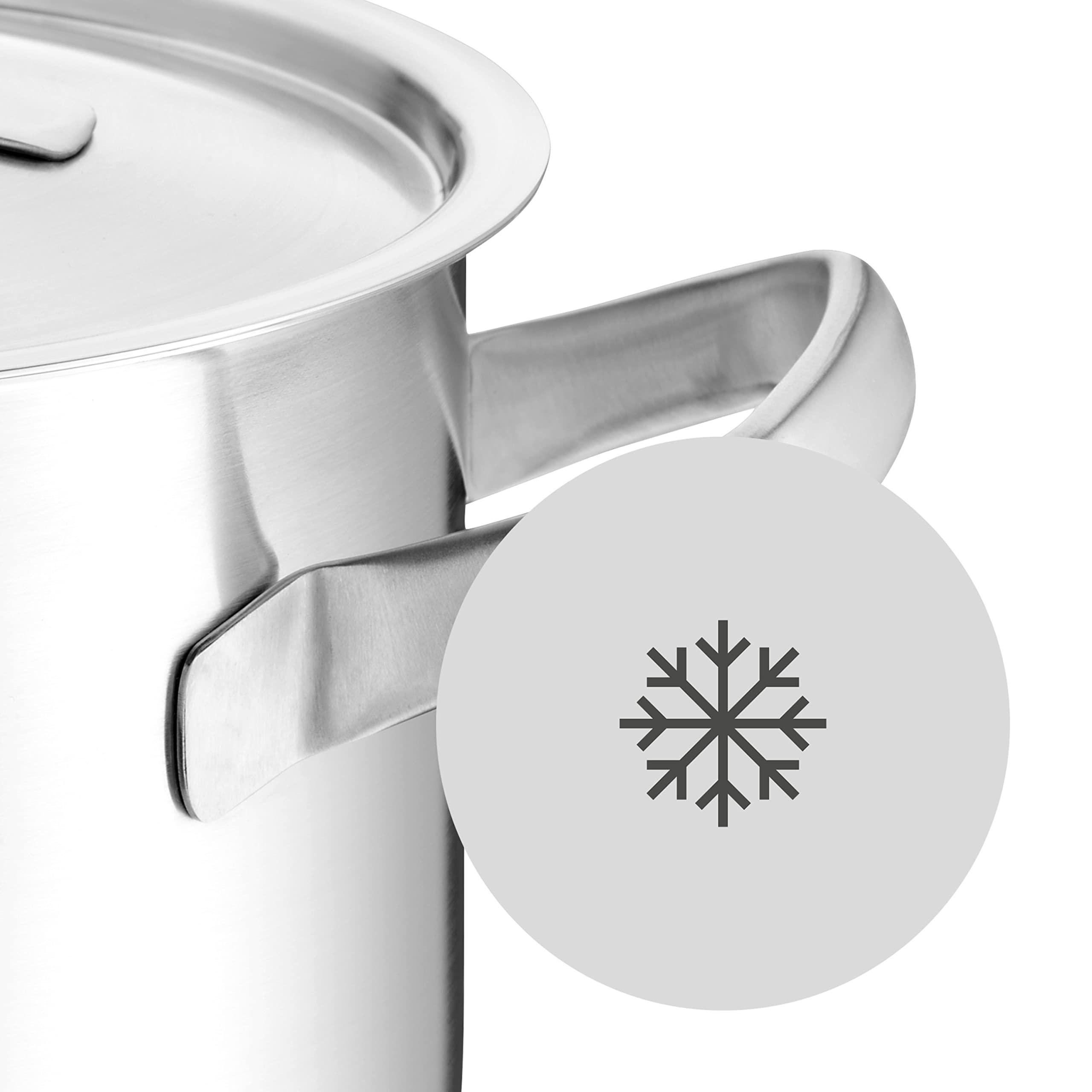 WMF WMF Gourmet Plus Inside Scaling Casserole, 16cm, 1.9L, Stainless Steel, Silver, Dishwasher-Safe, Suitable for All Stove Tops Including Induction, With Lid