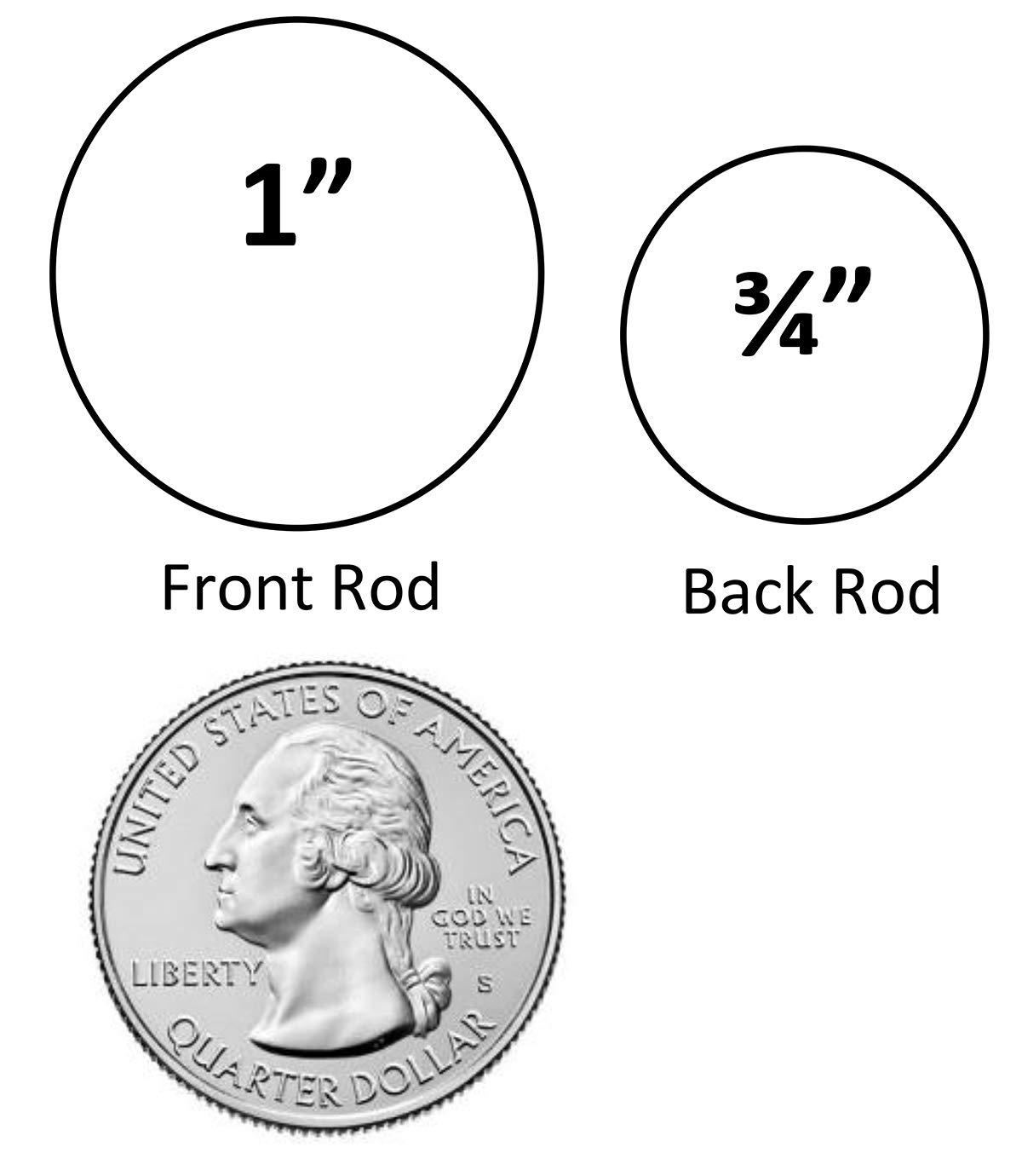 Urbanest Urbanest Bouton Manhattan 1" 3/4" Double Drapery Curtain Window Rod Set - 28" to 48", Antique Brass