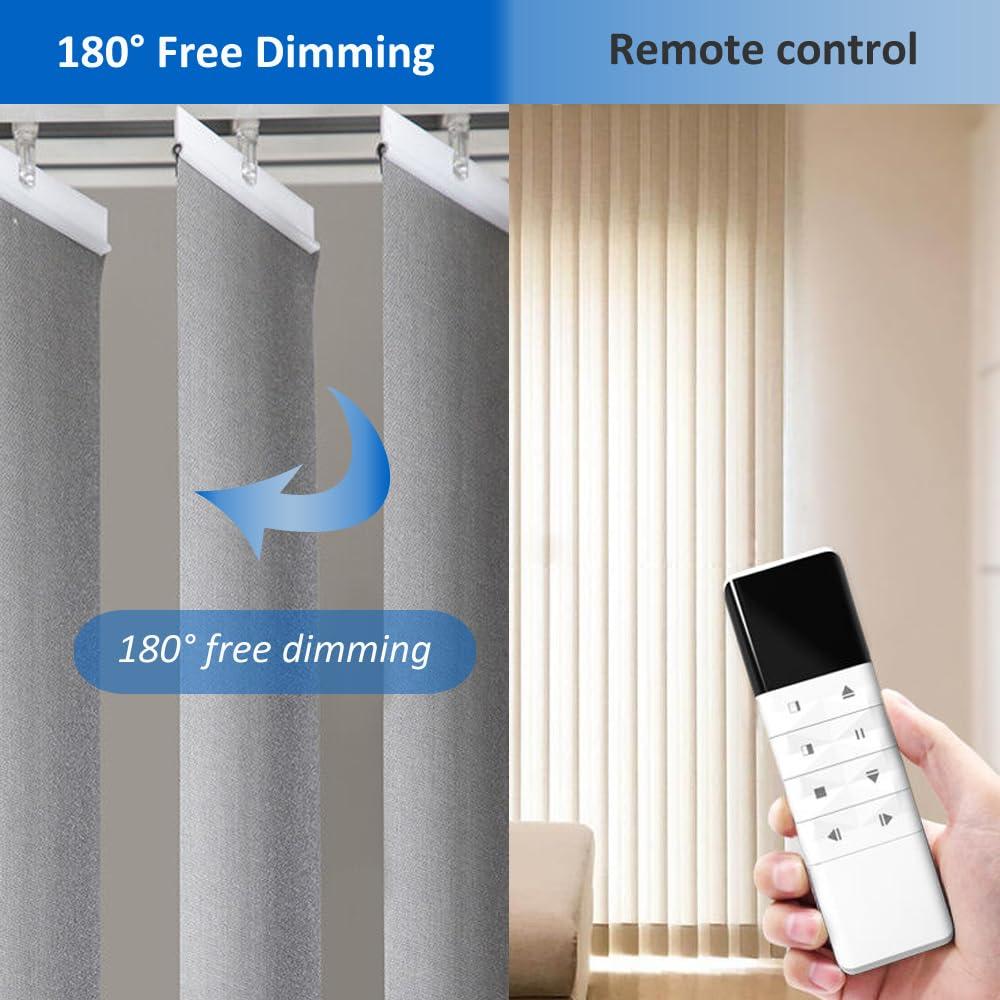 SIXIN Tuya Smart Motorized Vertical Blinds Motor & Track,Smart Motorized Curtains, 180 Rotation, Compatible with Google Assistant & Amazon Alexa (ZigBee Motor - 5M (196.9in) Track)
