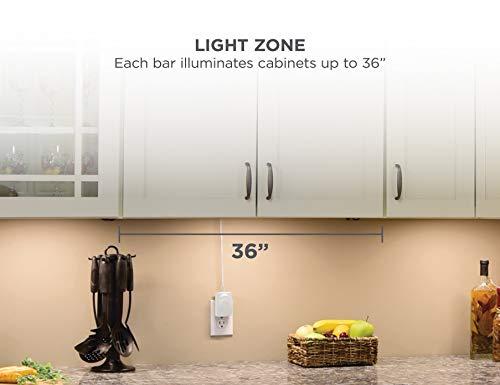 BLACK+DECKER BLACK+DECKER Dimmable Under Cabinet Lighting with Motion Sensor, 24.6W, 1800 Lumens, White 2700K, 5-Bar Kit, 9", Warm