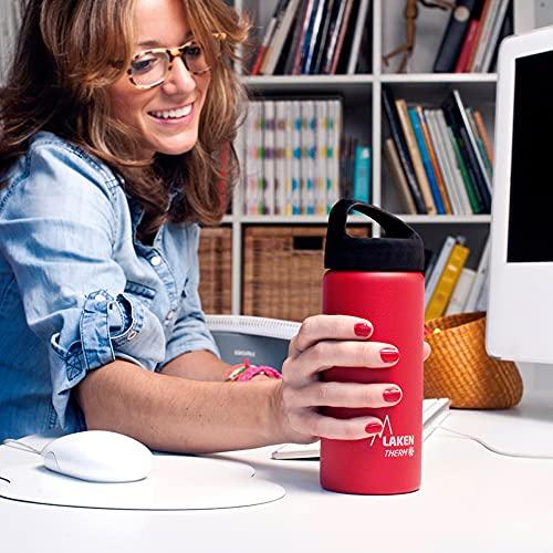 Laken Laken Thermo Classic Vacuum Insulated Stainless Steel Wide Mouth Water Bottle with Screw Cap, 34 Oz, Yellow