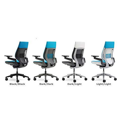 Steelcase Steelcase Gesture Office Chair - Cogent: Connect Nickel Fabric, Low Seat Height, Wrapped Back, Light on Light Frame