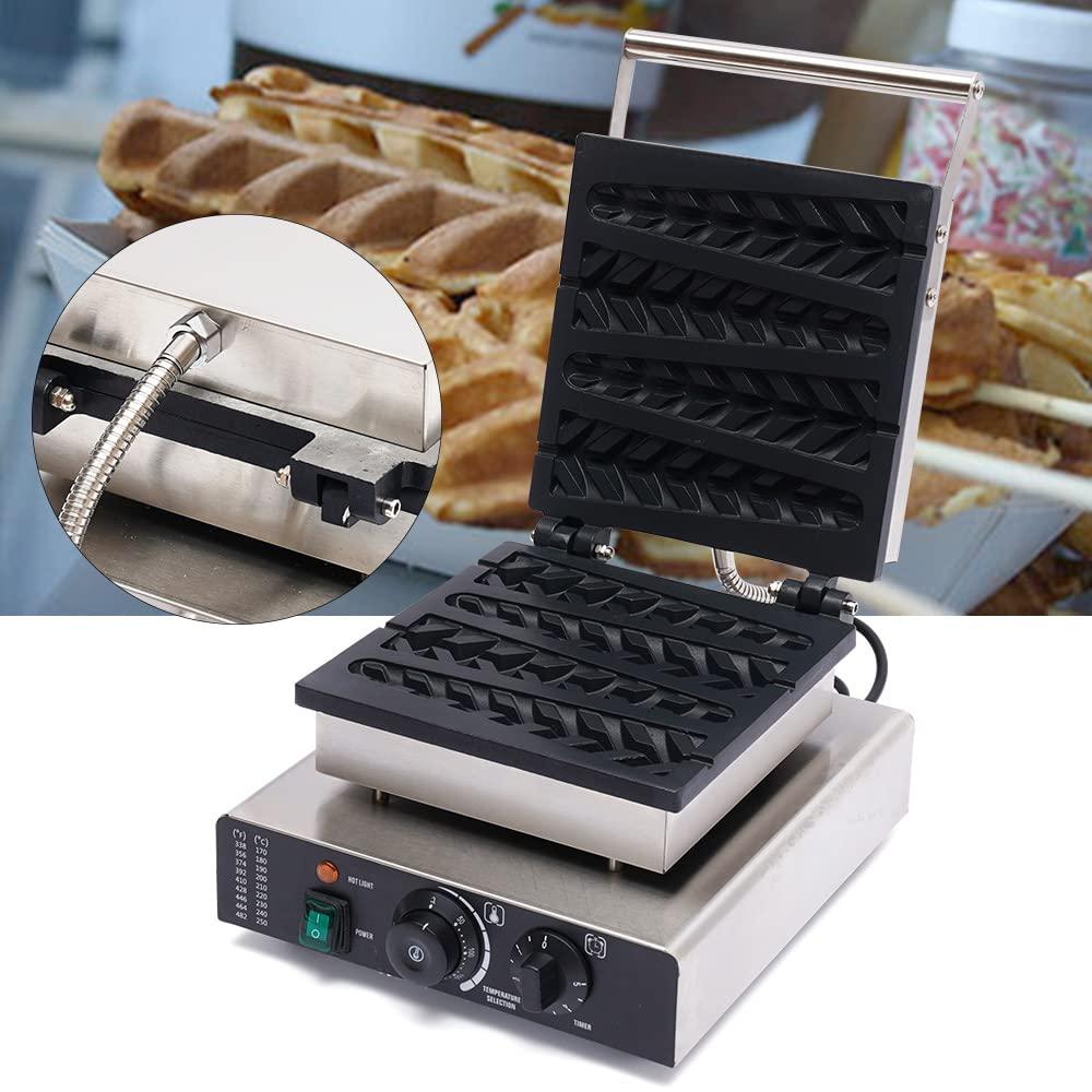 Hteedy Hteedy Stick Waffle Maker, Nonstick Electric Waffle Maker Machine Electronic Waffle Maker Commercial Electric Lolly Waffle Stick Baker Machine for Restaurant