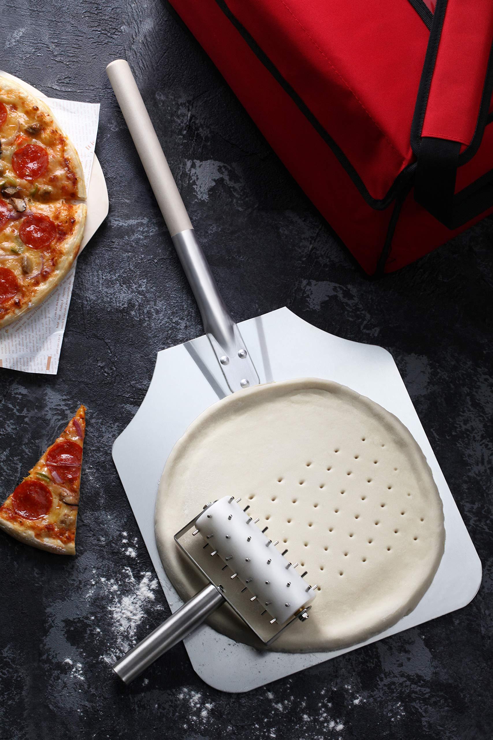 New Star Foodservice New Star Foodservice 50172 Aluminum Pizza Peel, Wooden Handle, 12 x 14 inch Blade, 52 inch overall