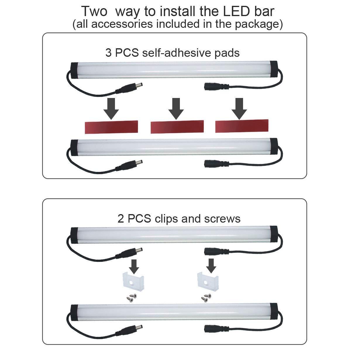 Litever Litever Kitchen Under Cabinet LED Lighting Kit Plug-in, Super Bright, 6 PCS 12 Inches Light Bars, Daylight White, 31W 2000 Lumen, Perfect for Kitchen Cabinet Counter Shelf-(6 Bars Kit-5000K)