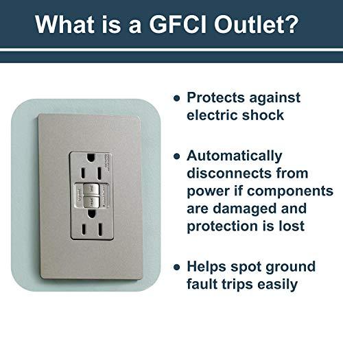 Pass & Seymour Legrand radiant 1597NTLTRDBCC4 15 Amp Night Light GFCI Self Test Tamper-Resistant Decorator Duplex Outlet with Cool Touch LED, Dark Bronze (1 Count)