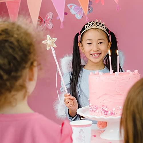 Talking Tables Talking Tables Pink Tiara Wand Set Perfect for Girls Birthday, Baby, Bridal Shower, Pretty Princess, Fairy, Butterfly Party, B, One Size