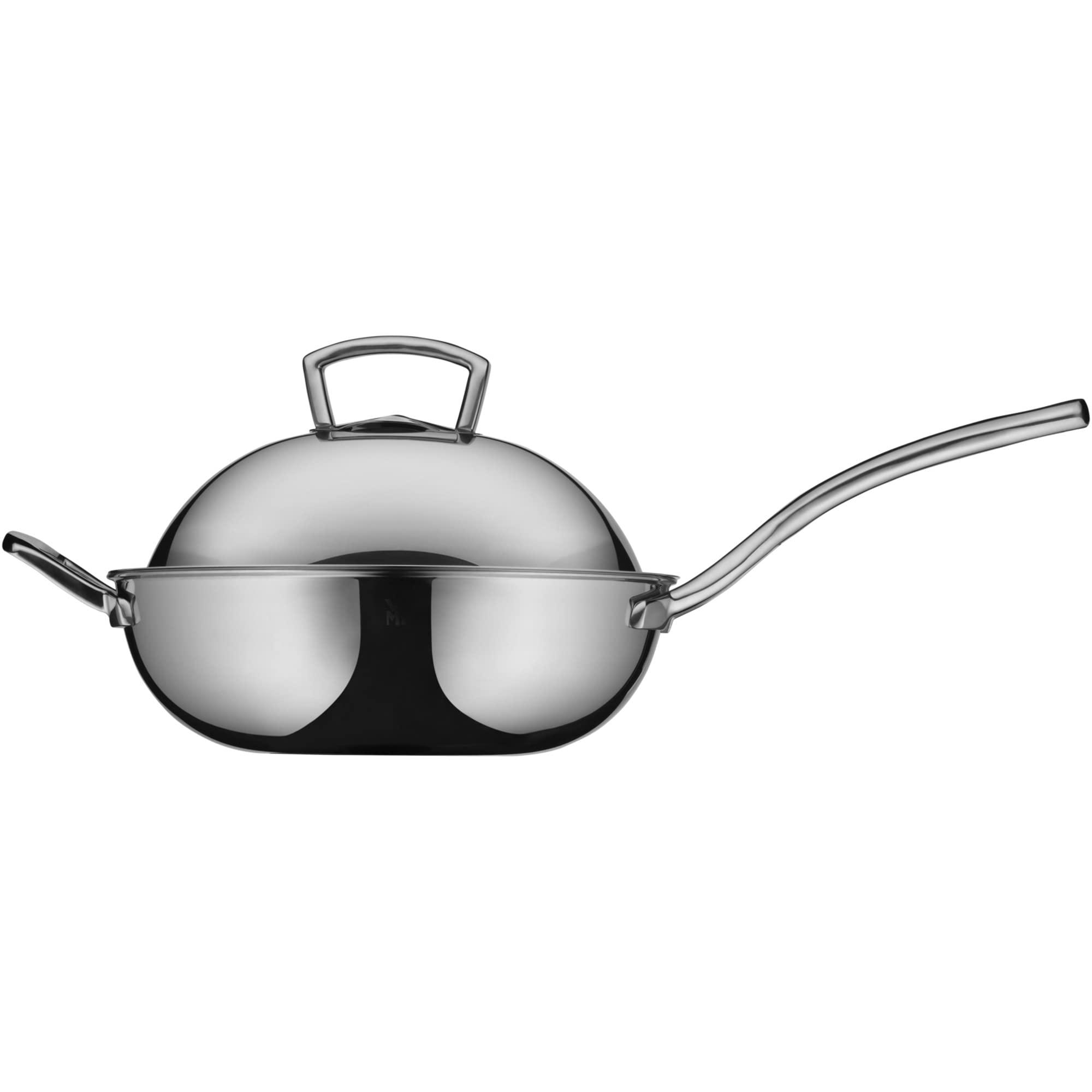 WMF WMF Wok Multiply 28cm with Metal lid, Stainless Steel, Silver, 57.5 x 33.2 x 20.3 cm