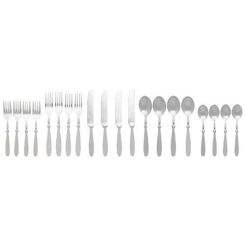 B&F B&F Piece Nikita Bistro 20 Pc Forged Stainless Steel Flatware Set, 3.4 LB, Silver