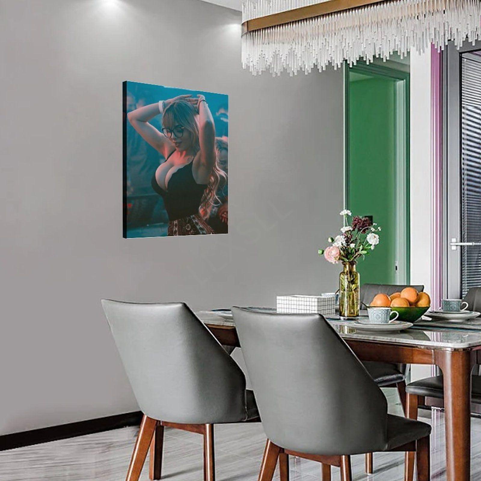 TOYOCC TOYOCC Karely Ruiz Sexy Celebrity Portrait Art Poster (3) Canvas Poster Wall Art Decor Print Picture Paintings for Living Room Bedroom Decoration Frame-style 12x16inch(30x40cm)