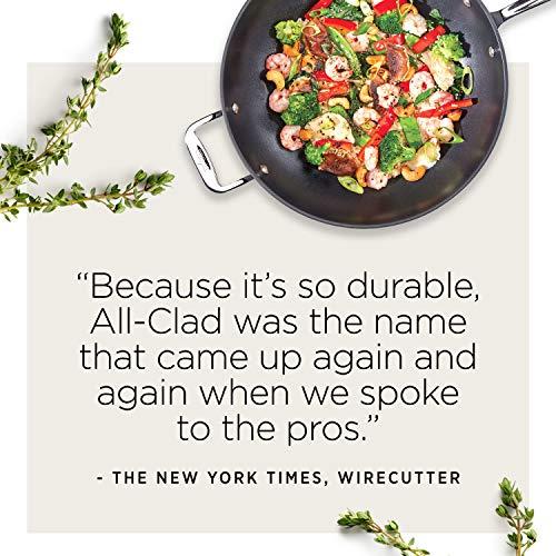 All-Clad All-Clad HA1 Hard Anodized Nonstick Saute Pan with Lid and Fry Pan Set 4 Quart, 10 Inch Induction Oven Broiler Safe 500F Pots and Pans, Cookware Black