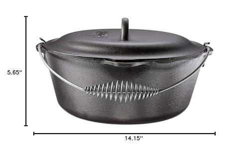 Lodge Lodge L10DO3PLT Cast Iron Dutch Oven, 7 Quart, Black
