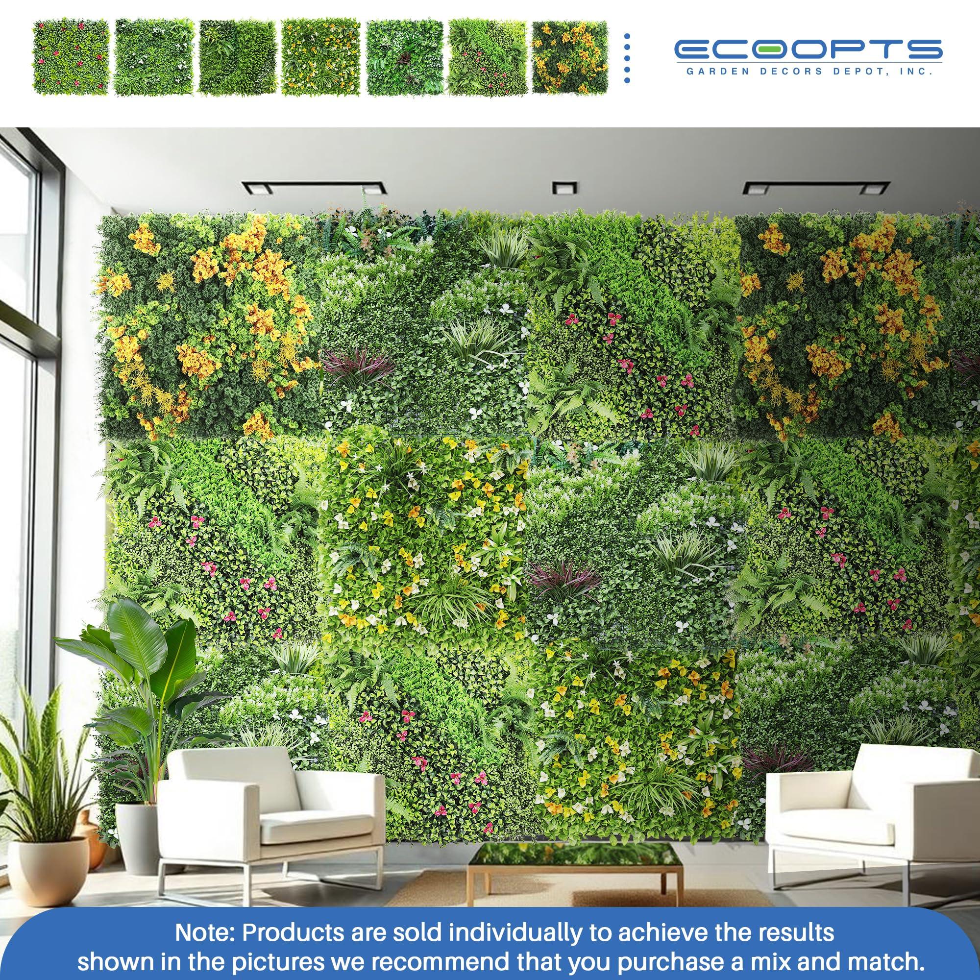 ECOOPTS ECOOPTS 40\"x40\" Faux Ivy Privacy Fence Screen Artificial Boxwood Panels Topiary Hedge Plants for Indoor Outdoor Decoration, 1 Mixed Leave, 23 Packs