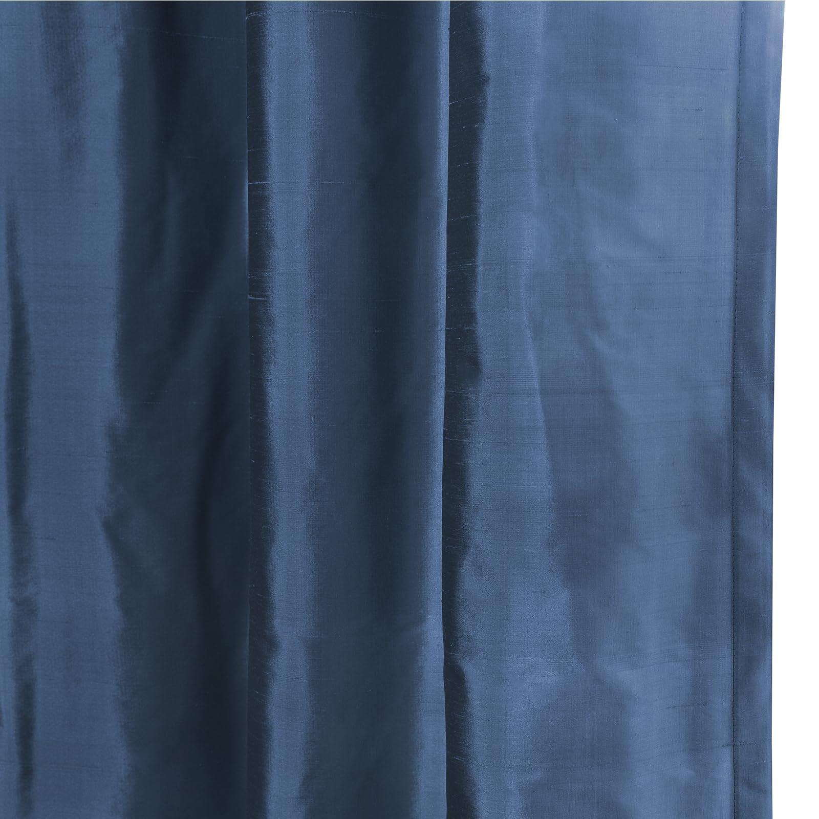 ChadMade ChadMade 100% Dupioni Silk Drape 84 Inches Long Pinch Pleat Curtain for Sliding Patio Door Light Darkening Room Divider Curtain, French Blue Curtain 50Wx84L (1 Panel), Selman Collection