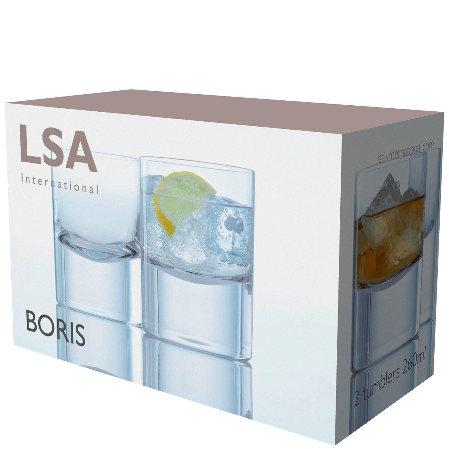 LSA International LSA International Boris Double Old Fashioned Tumbler Clear x 2, 260 ml/H4.25in, set of 2