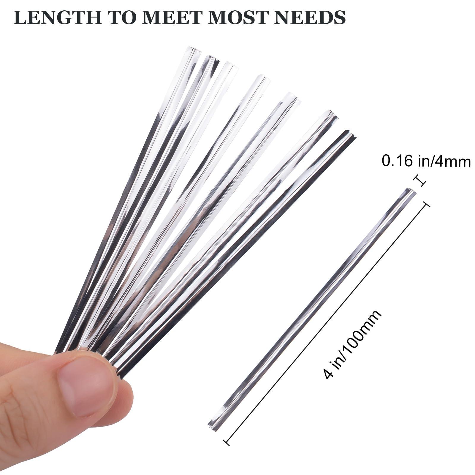 AxiyanX AxiyanX 4 Inches Twist Ties for Bags,800pcs Twist Ties for Plastic Bags,Reusable Bread ties,Gold Twist Ties,Twisty Ties for Candy Bags, Coffee Bags, Snacks, Cake Pops, Party Supplies (Silver)