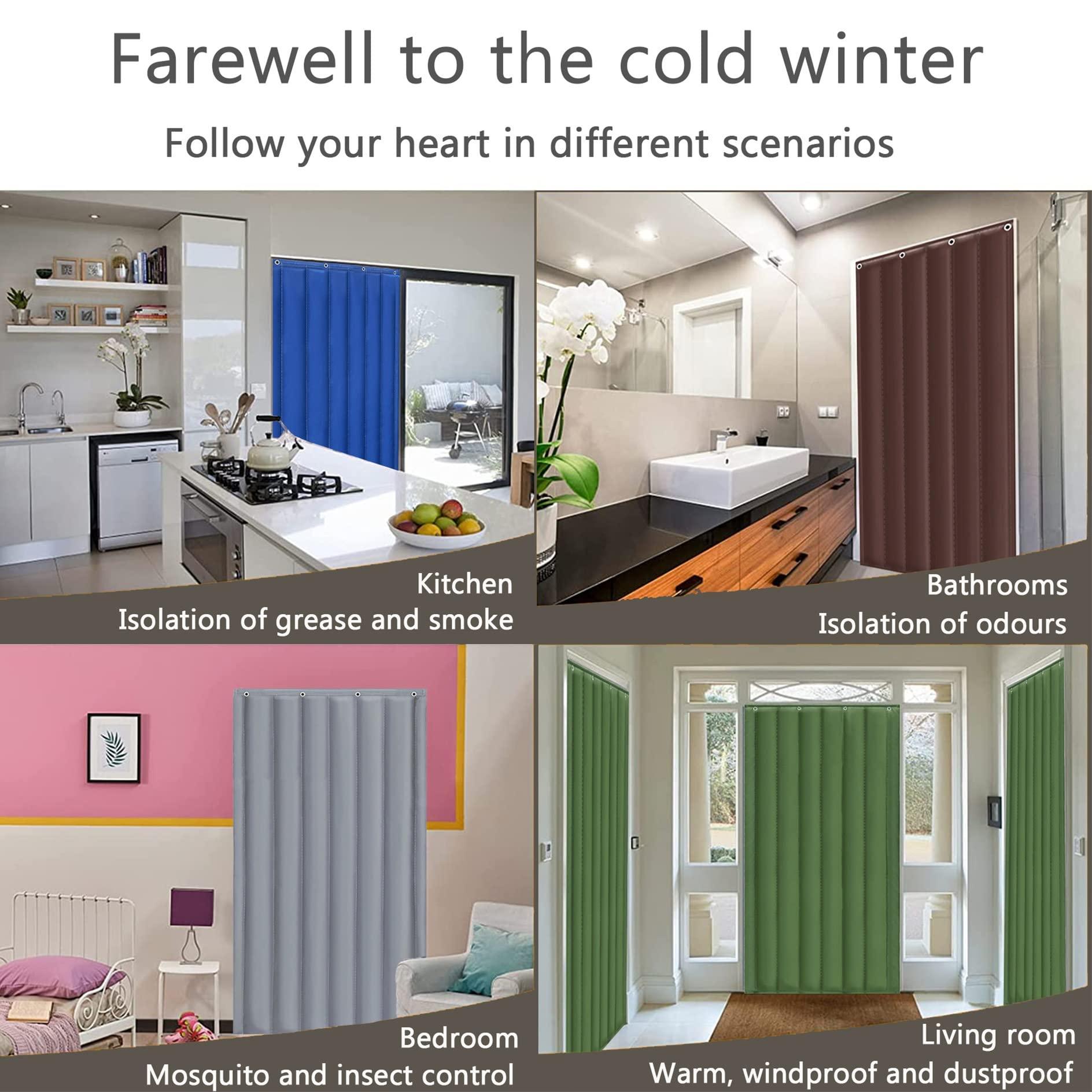 SYTH SYTH Soundproof Curtains Noise Cancelling Thermal Insulation Drapes Blackout Room Dividers,Sound Proof Curtain for Window,Doorway for Front Door Bedroom Privacy Panel Interior Temporary Cover