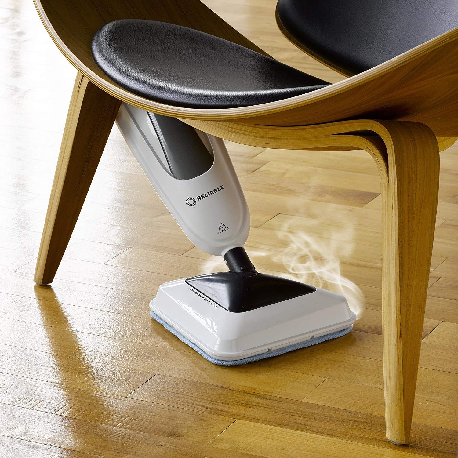 Reliable Reliable 300CU Steam Floor Mop - Pro Steamboy mop with 2 Microfiber Pads, 1500W Power of Steam for Tile, Hardwood Floor and Carpets, Fast Heat-Up time, 180-Degree Swivel Head to Reach the Hard Places