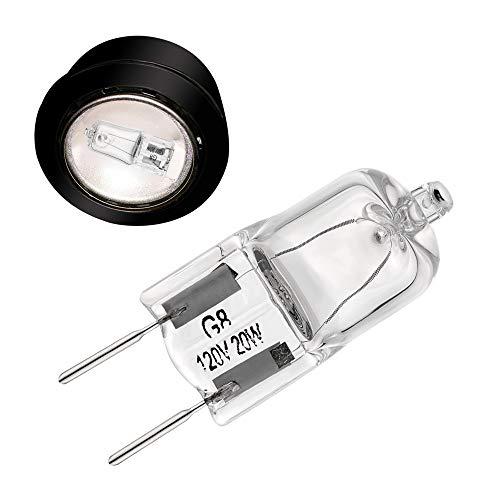 Bogao G8 Light Bulbs 20Watt 120Volt Halogen Light Bulb G8 Base Bi-Pin Shorter 1-3/8\" (1.38\") Length 20W T4 JCD Warm White Under Cabinet Puck Lighting Replacements,10Pack