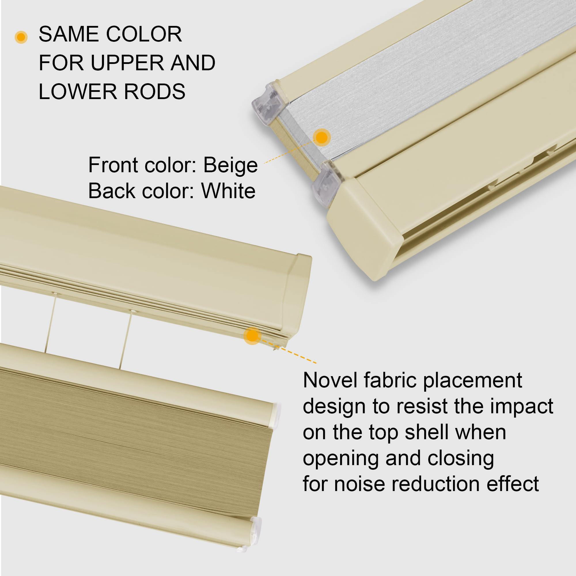 Sulugood Sulugood Top Down Bottom Up Cellular Shades Honeycomb Blinds Easy Install Blackout Cellular Blinds for Window.Beige.47 W x 56" H