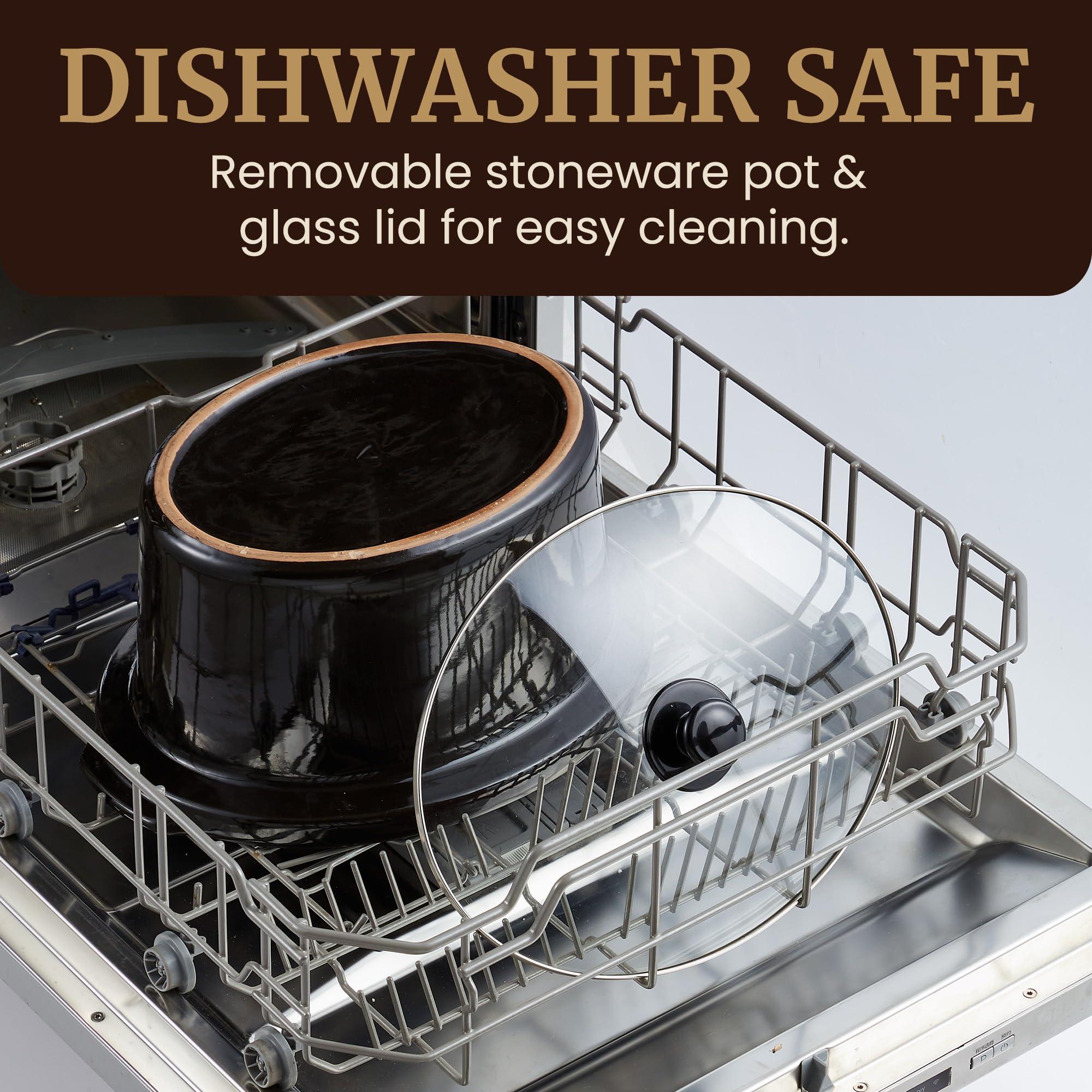 Elite Gourmet Elite Gourmet MST-900RXT# Electric Ceramic XL Jumbo Slow Cooker, Adjustable Temp, Entrees, Sauces, Stews & Dips, Dishwasher Safe Glass Lid & Crock, 8.5Qt, MetallicRed