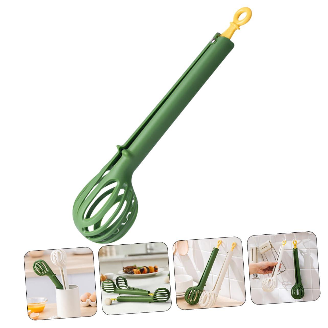 LIFKOME LIFKOME 2pcs Food Clip Boiled Tong Pasta Strainer Cooker Egg Clips Egg Separator Egg Yolk Cooking Wire Crank Egg Mixer Semi Automatic Egg Whisk Eggbeater Omelet Making Spoon Green Plastic