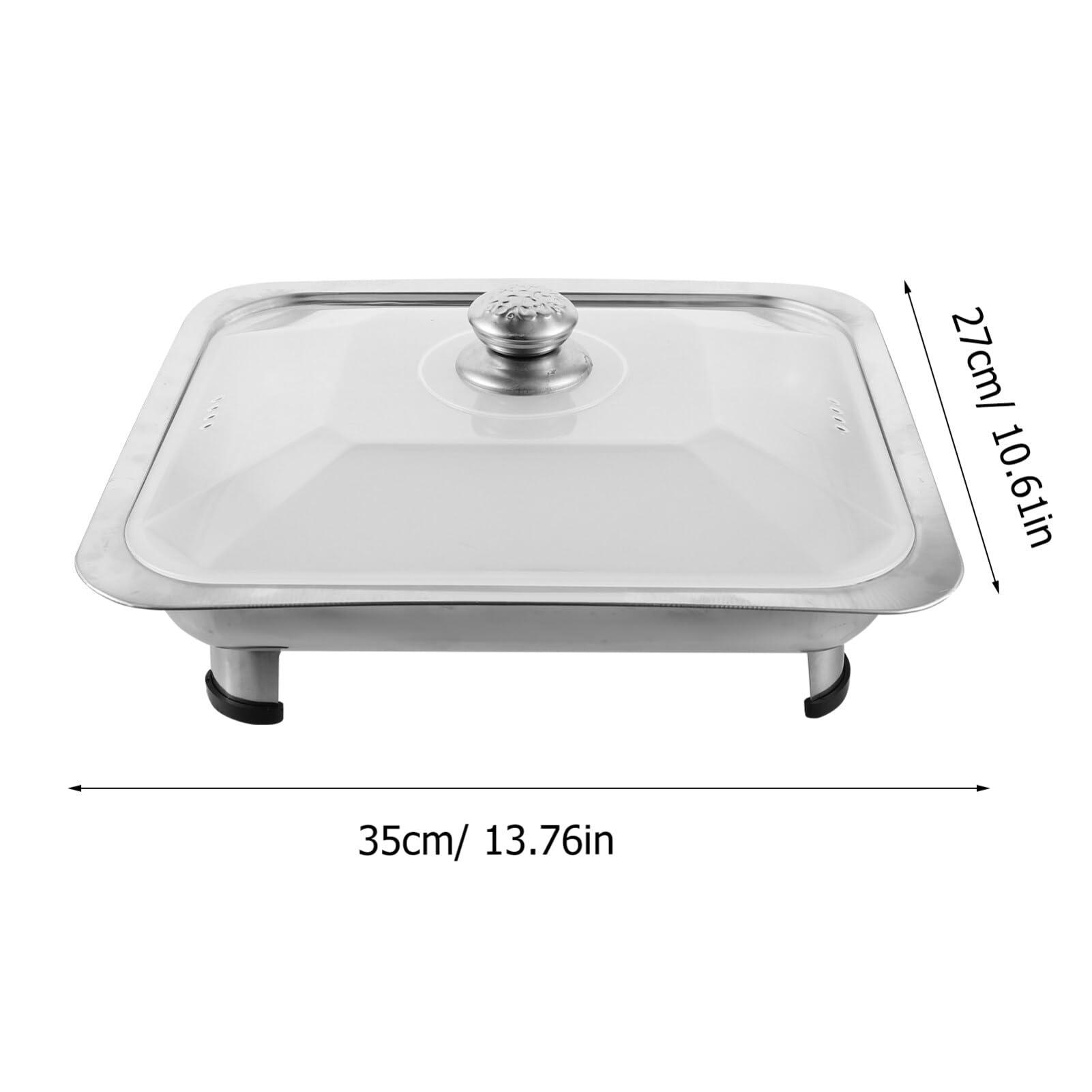 UPKOCH Metal Tray Chafing Dish Buffet Set Stainless Steel Rectangular Chafers with Cover Lid Buffet Server Food Warmer Catering Pan Hot Steam Table Tray Stainless Steel Griddle