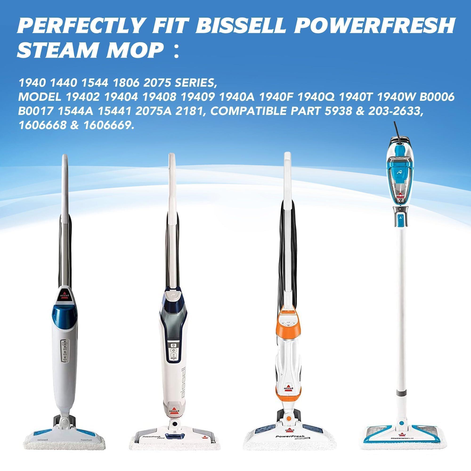 Tidy Monster Tidy Monster Steam Mop Replacement Pads Compatible with Bissell Powerfresh Steam Mop 1940 1806 1544 1440 2075A 2685A Series, Part # 5938 & 203-2633, 1606668 & 1606669 (4-White)